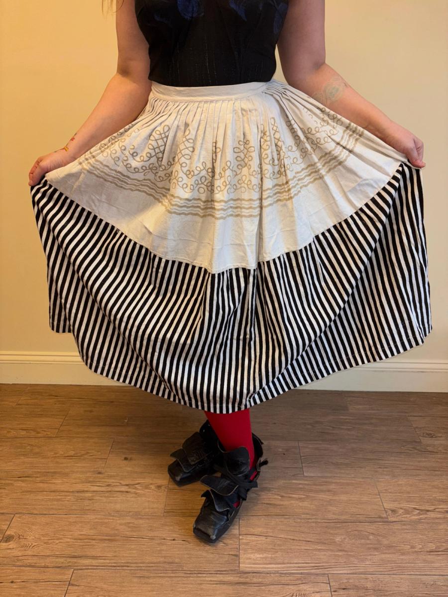 Early 1900s French Striped Flannel Petticoat product image