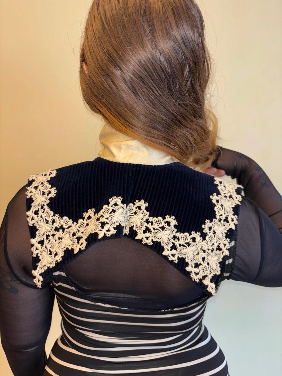 1890s French Corduroy Yoke With Satin Collar  product image