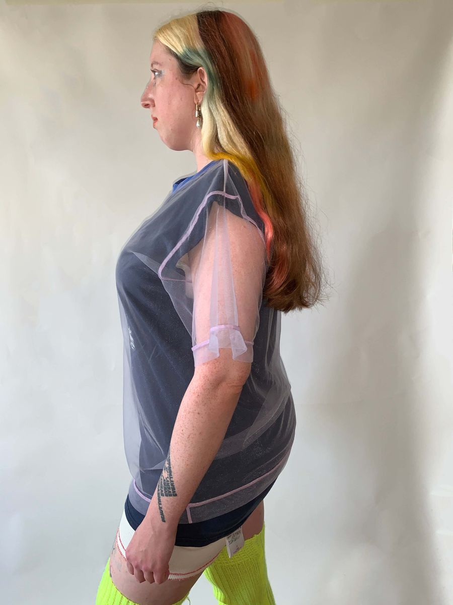 YEAH RIGHT! Deconstructed Mesh "Wild" T-shirt product image