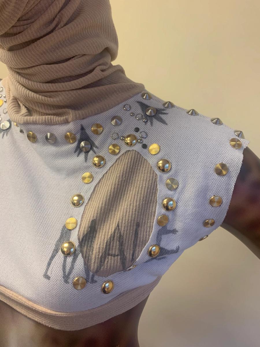Alpha Male Studded Top With Tan Hood 2 product image