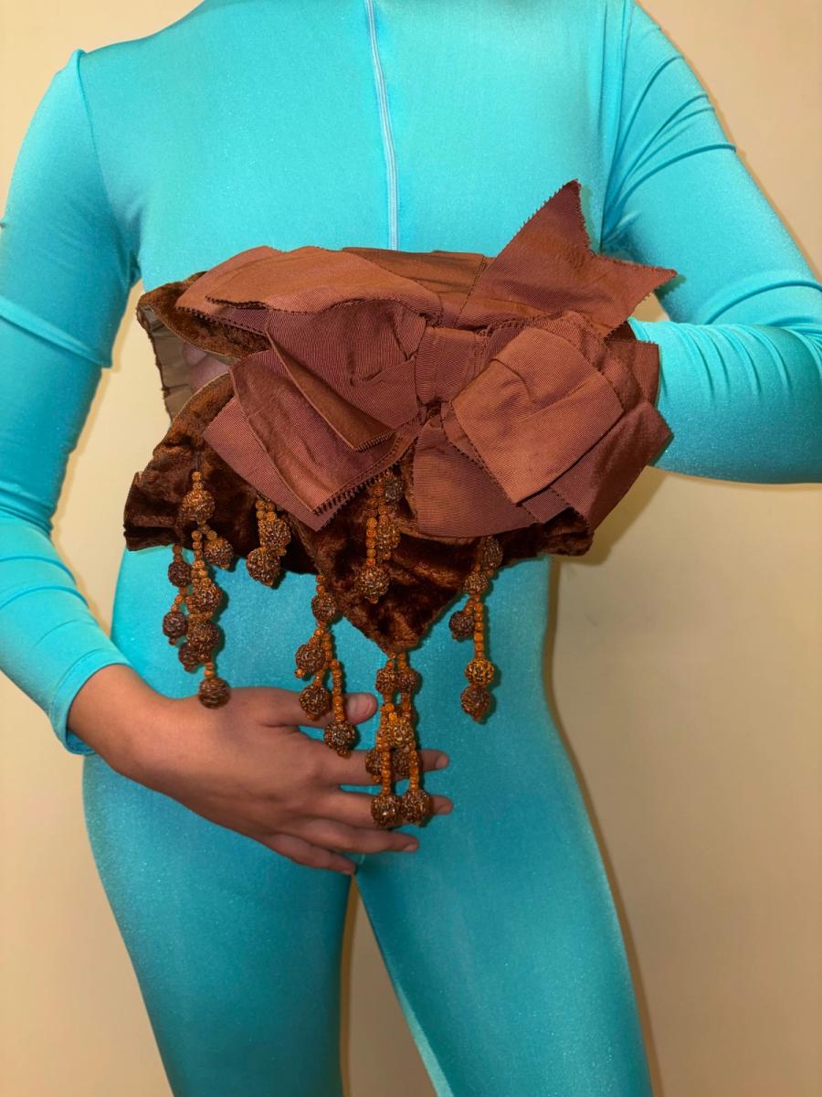 Antique Velveteen Muff with Bow  product image