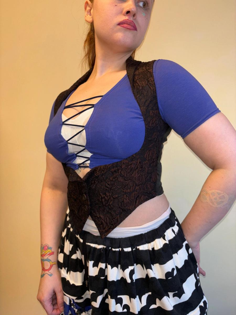 90s Romeo Gigli Underbust Jaquard Vest product image