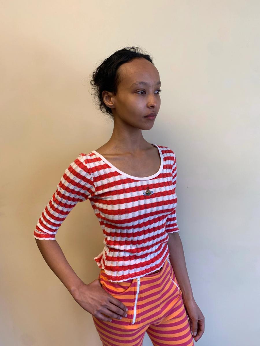 90s Vivienne Westwood Gold Label Striped Orb Top product image