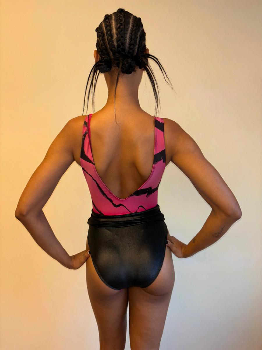 80s Yvan & Marzia Pink Animalic Leotard product image