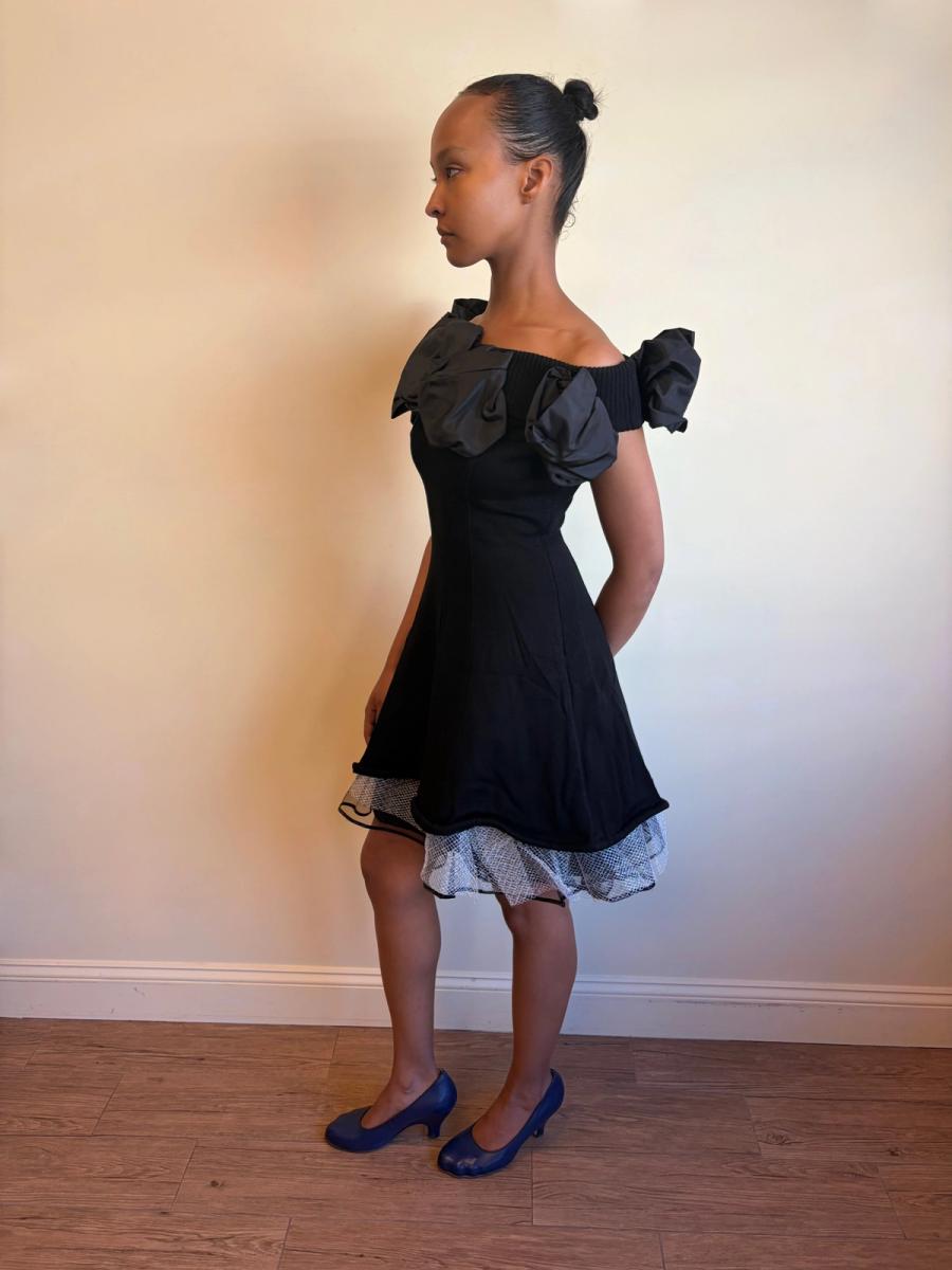 80s Atsuki Onishi Knit Dress with Crinoline and Brooches product image