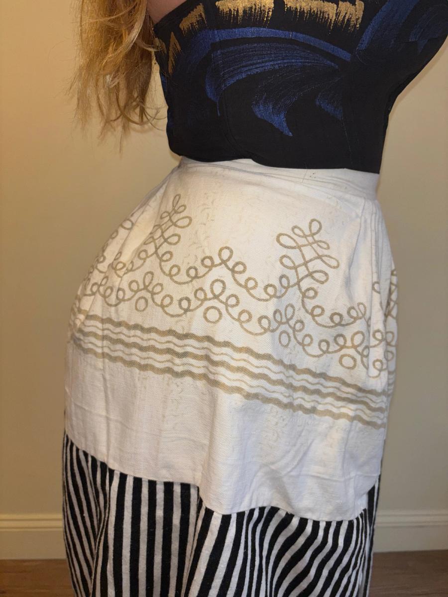 Early 1900s French Striped Flannel Petticoat product image