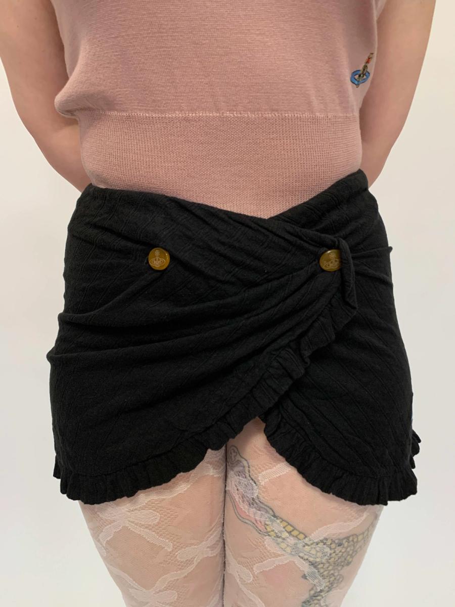 90s Vivienne Westwood Black Pointelle Skirt