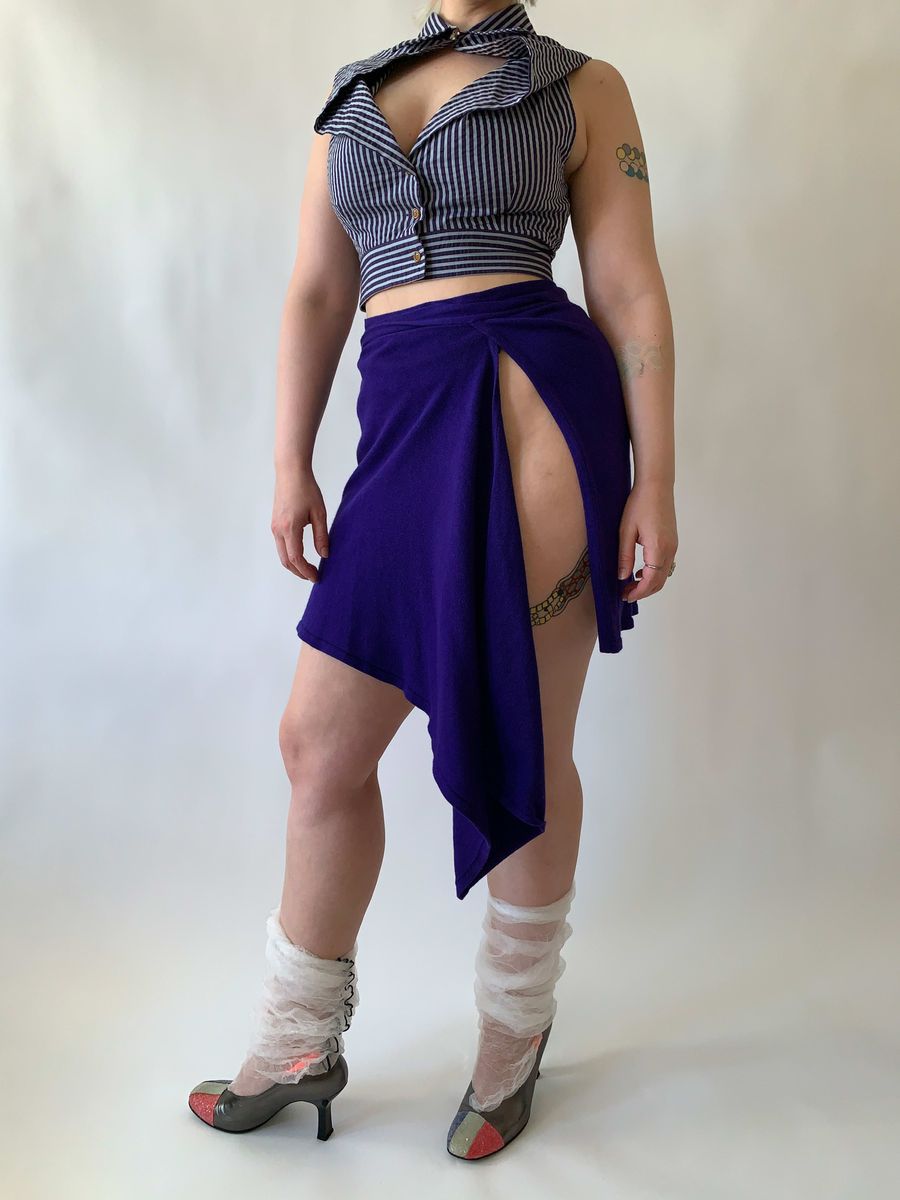 1980s Vivienne Westwood Asymmetrical Knit Wrap Skirt product image