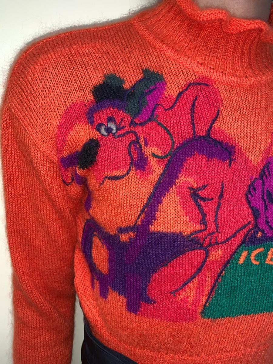 80s Iceberg Cartoon Dog Sweater With Sash product image