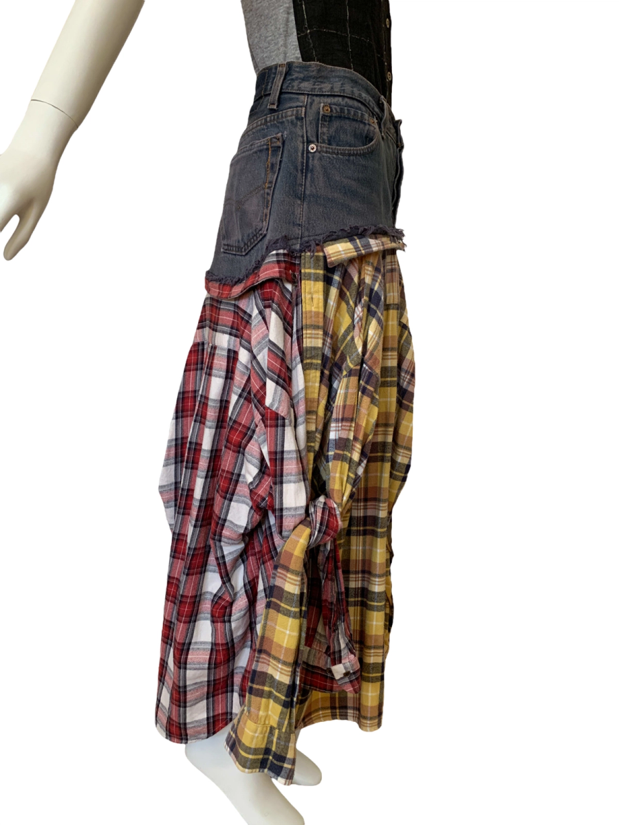 Tomoki Yurita Flannel Assemblage Skirt product image