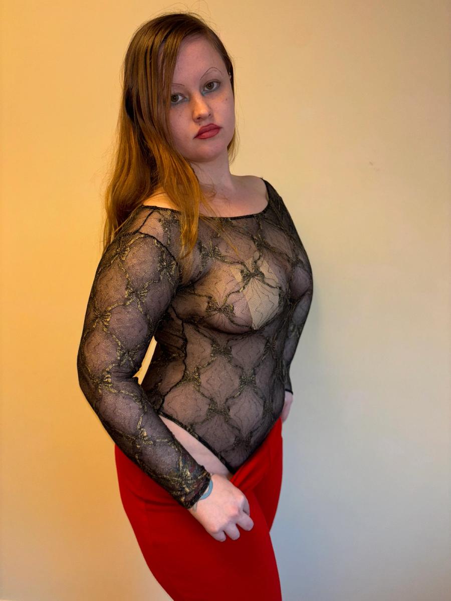 80s Chantal Thomass Moiré Lace Bodysuit with Original Box product image