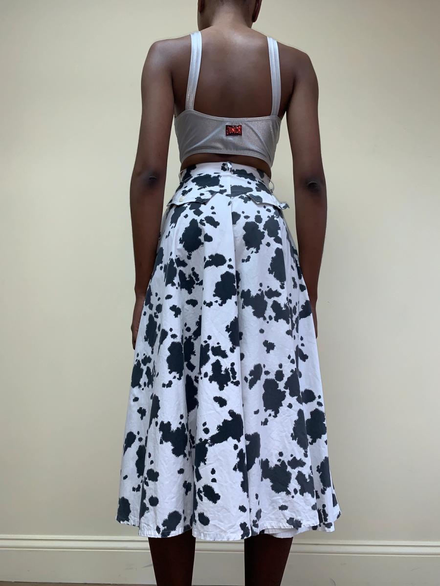 80s Norma Kamali Cow Print Skirt product image