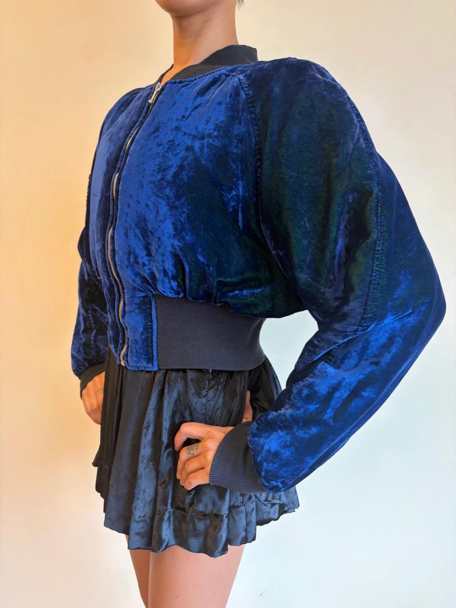 80s-90s Boy London Changeable Blue Velvet Bomber product image