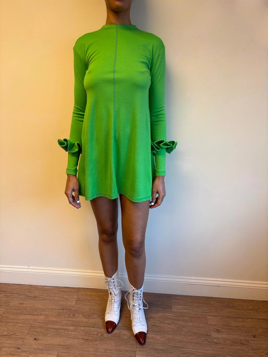 Vintage Chantal Thomass Green Ruffled Trim Dress product image