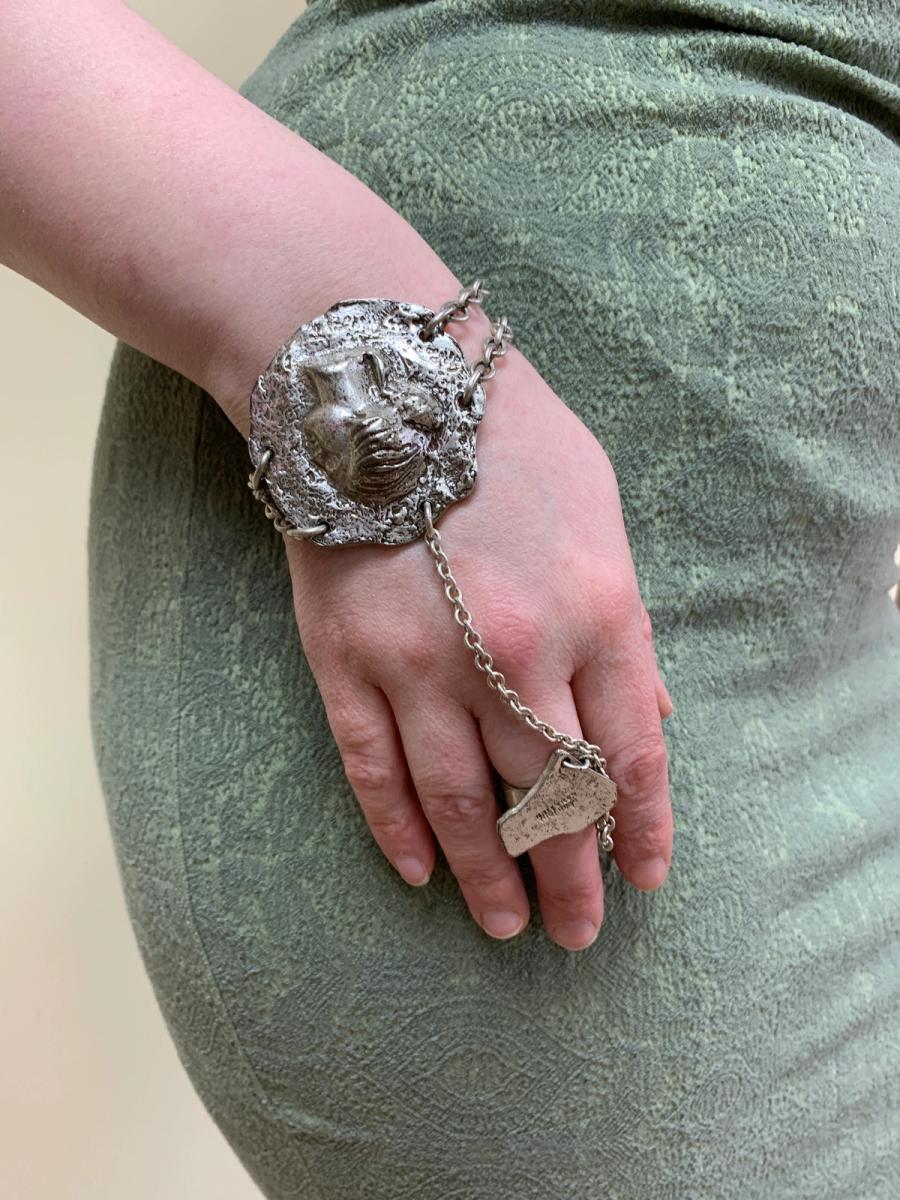 90s Jean-Paul Gaultier Plaster Cast Style Bracelet and Ring product image