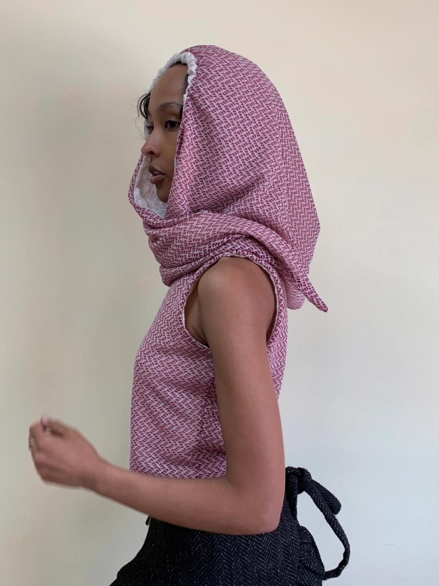 Shinichiro Arakawa Dramatic Hooded Top in Rose product image