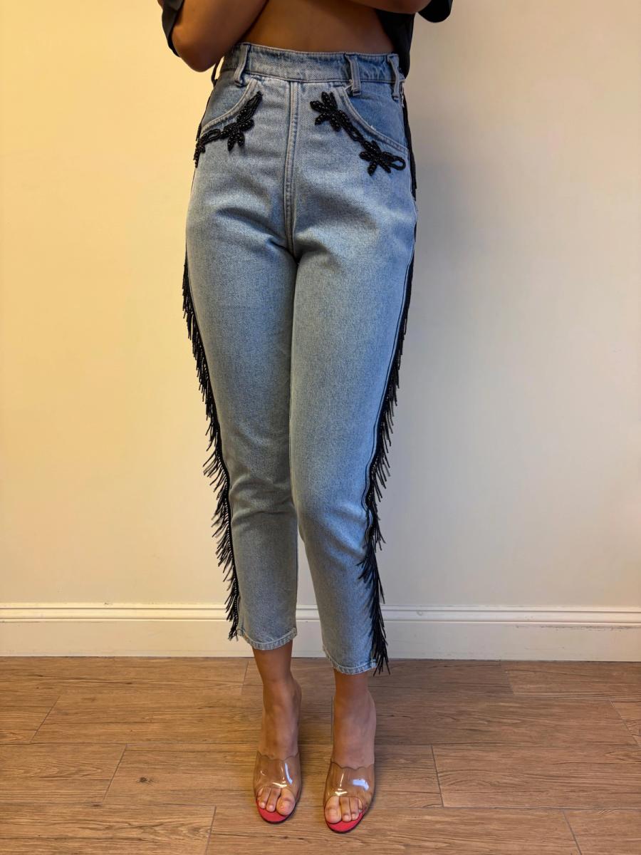 90s Katharine Hamnett Beaded Jeans product image