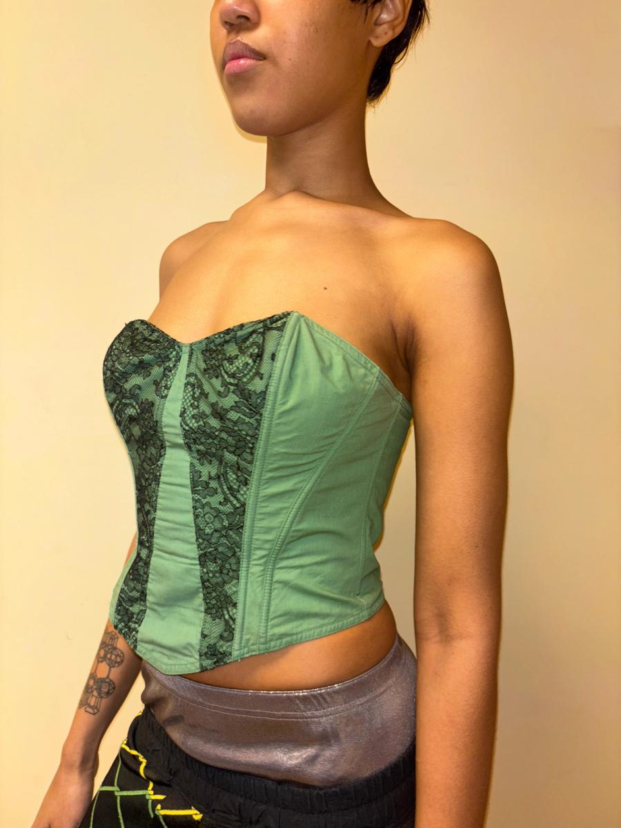 Vintage Chantal Thomass Green Lace Bustier product image
