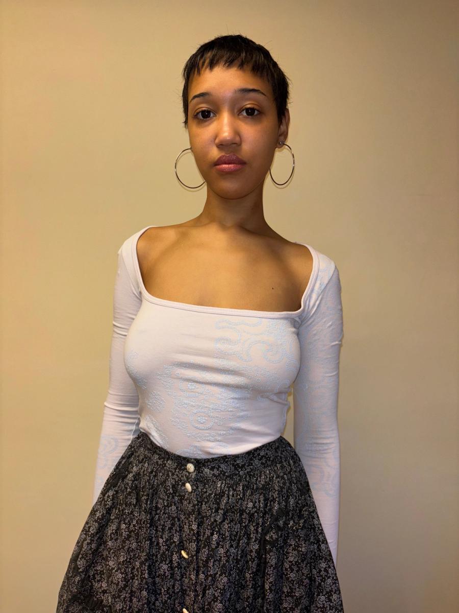 90s Alaïa Lilac Square Neck Longsleeve product image