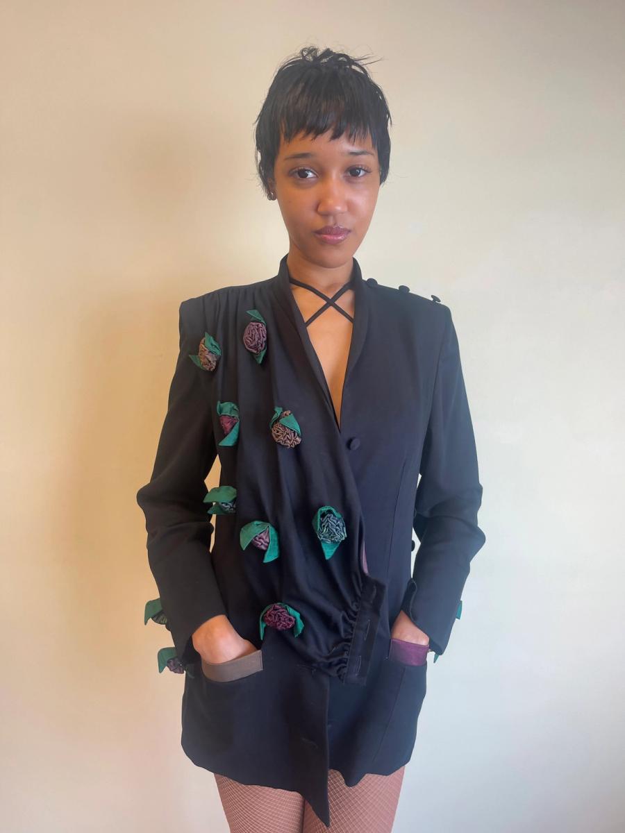1980s Günther Schlamor Dimensional Flower Blazer product image