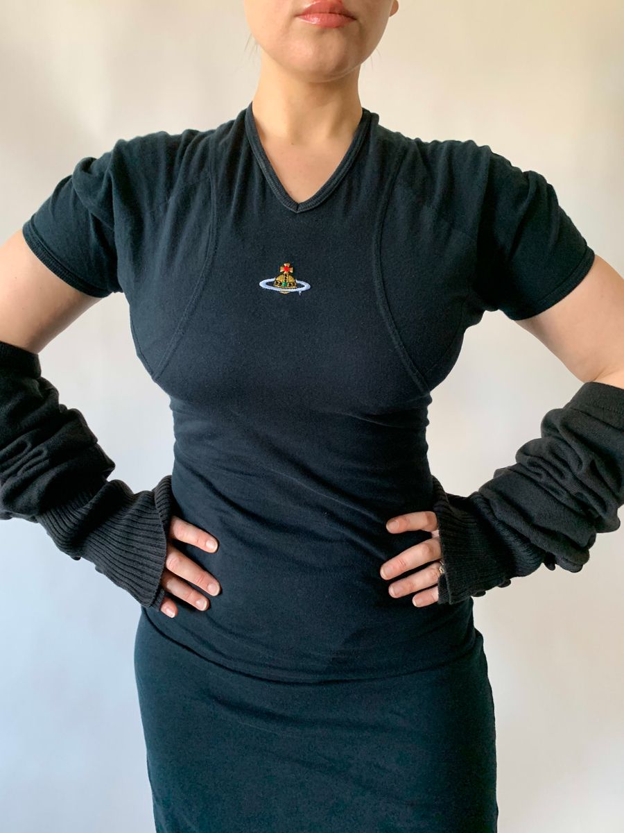 90s Vivienne Westwood Orb Black Dress product image