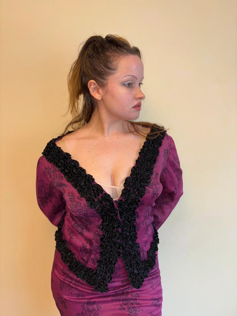 Vintage Chantal Thomass Hot Pink Lace Print Suit product image