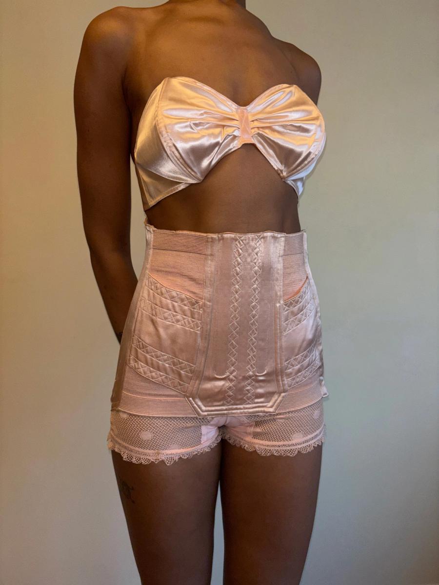 1930s Pink Satin Girdle product image