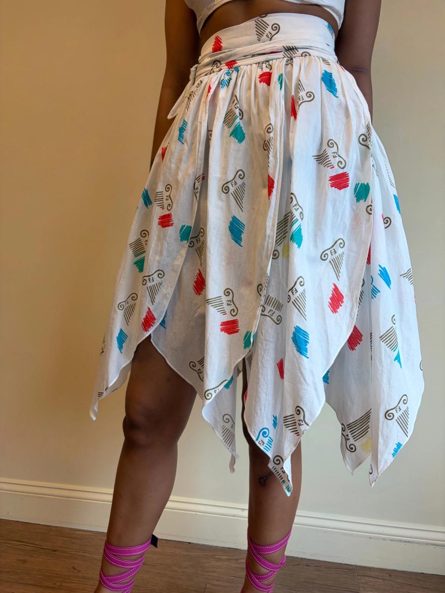 80s Fendi Jagged Hem Wrap Skirt product image