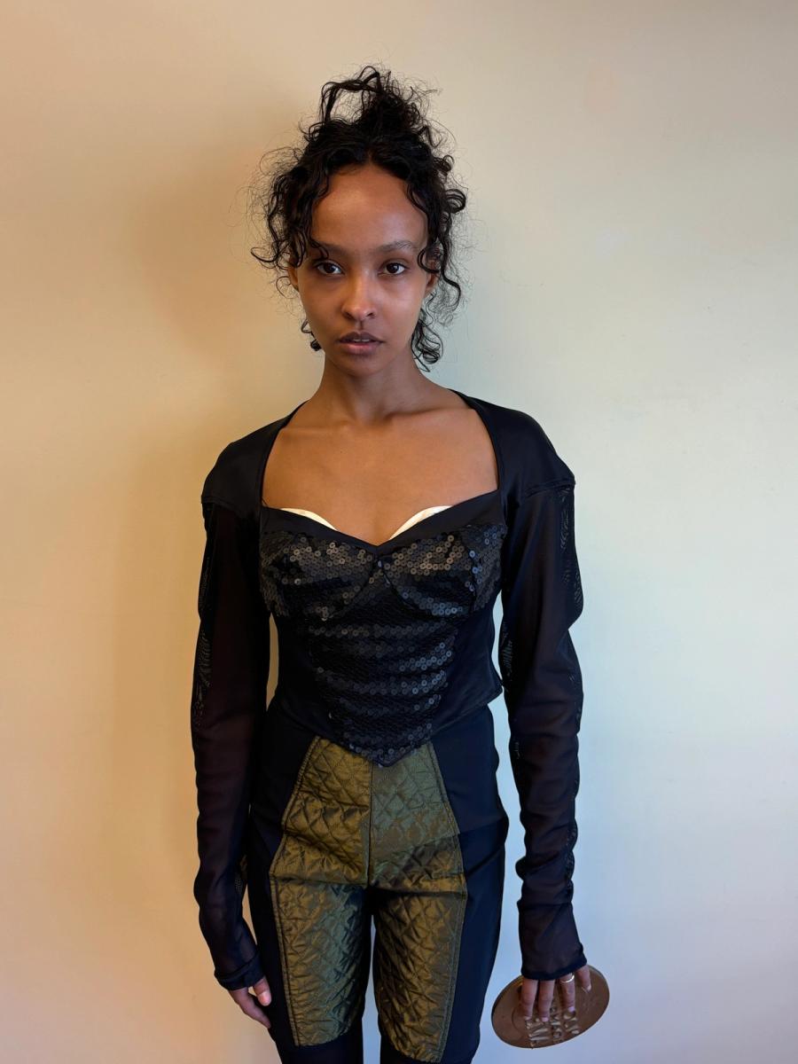 90s Mark Wong Nark Sequined Bustier Longsleeve product image