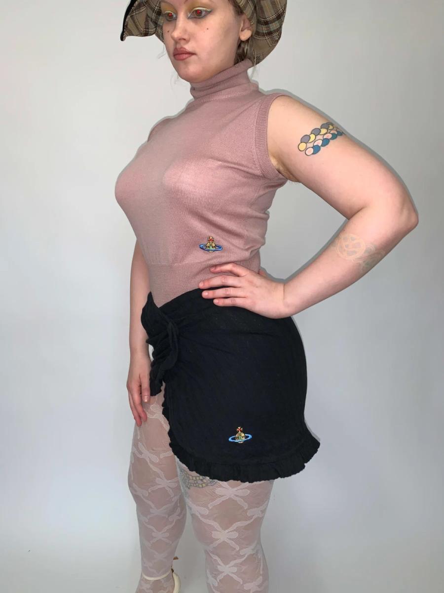 90s Vivienne Westwood Black Pointelle Skirt product image
