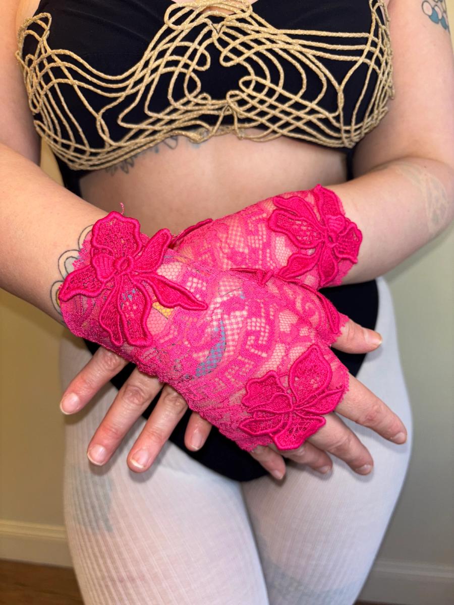 Versace Floral Fingerless Gloves product image