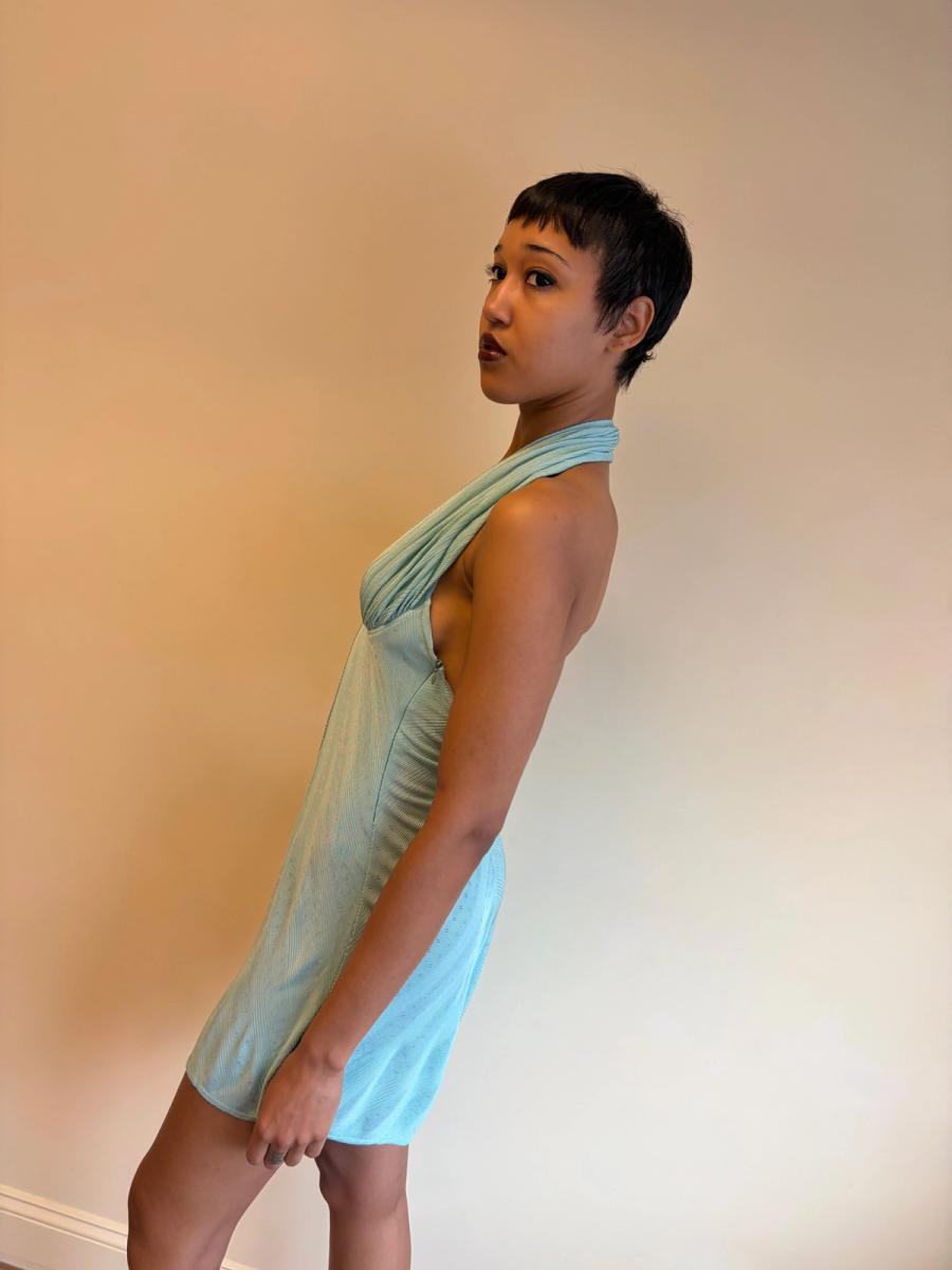Vintage Chantal Thomass Aqua Halter Romper product image
