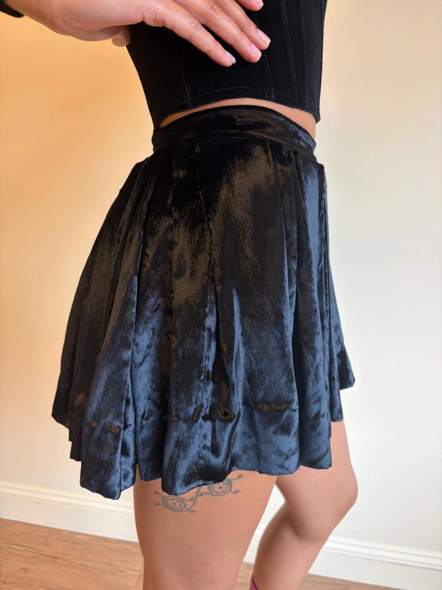 Vivienne Westwood Gold Label Panne Velvet Pleated Miniskirt product image