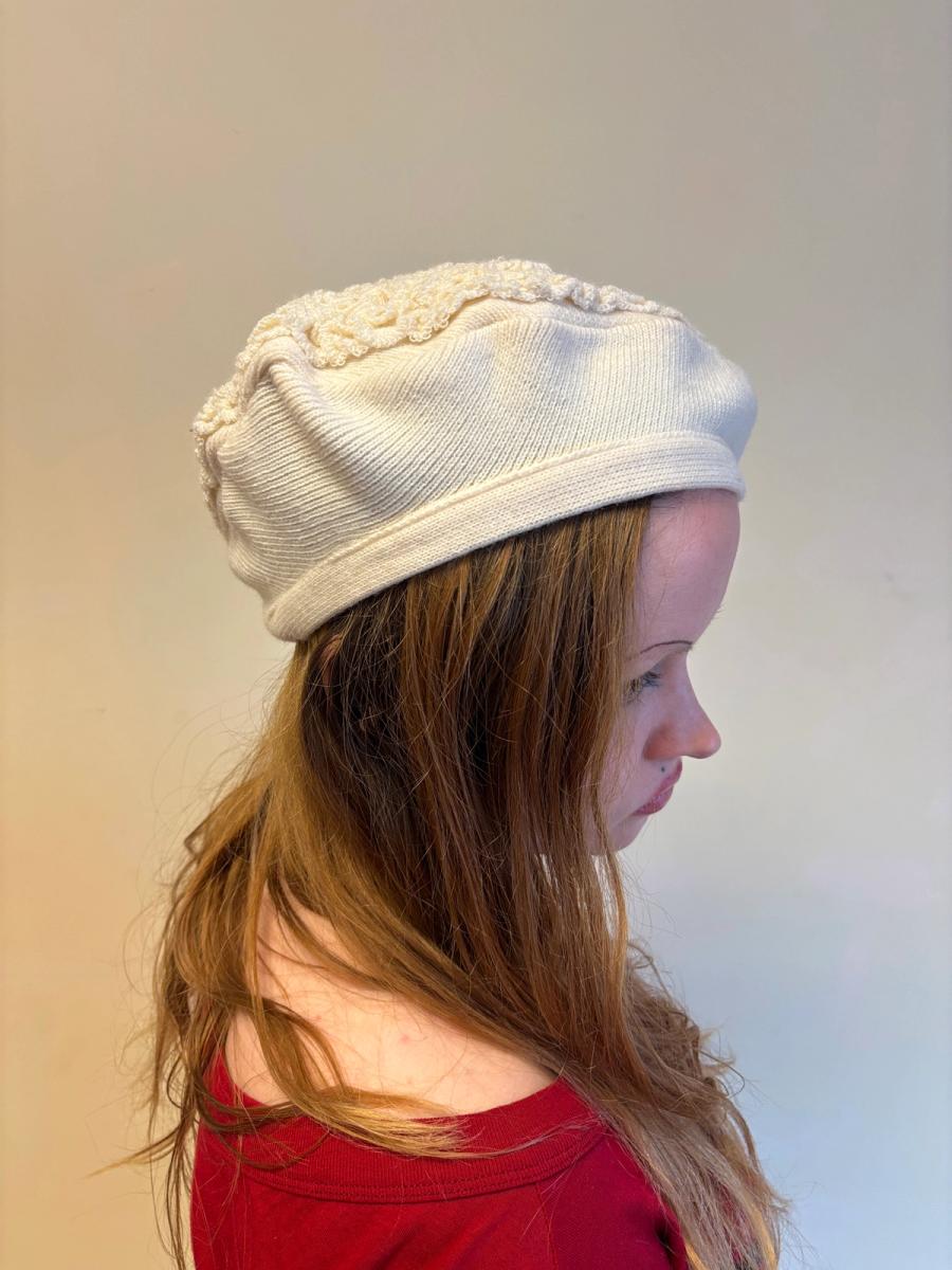1980s Chantal Thomass Ruffled Knit Beret  product image