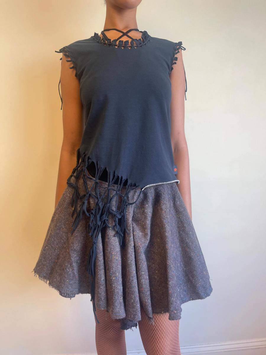 Michiko Koshino Shredded and Knotted Tank Top product image