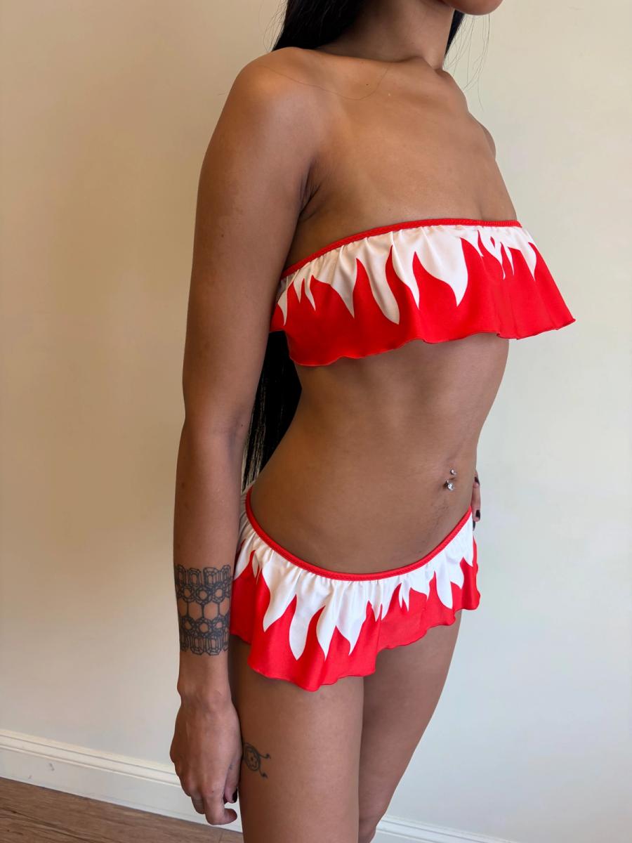 Vintage YSL Flame Bandeau Bikini product image