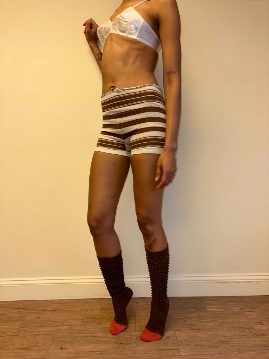 c 1900 Striped Wool Swim Bottoms  product image