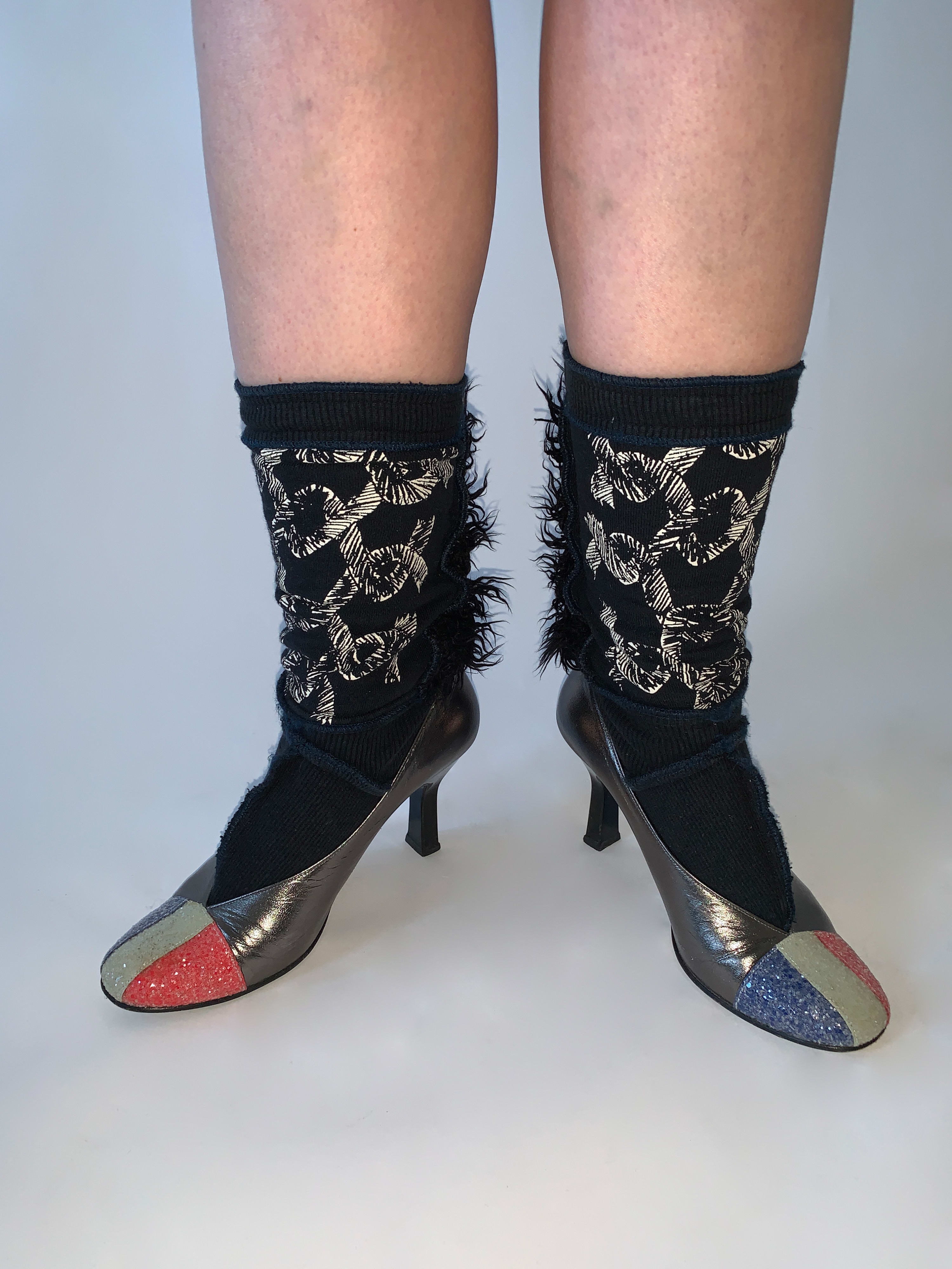 Christopher Nemeth Rope Print Furry Socks