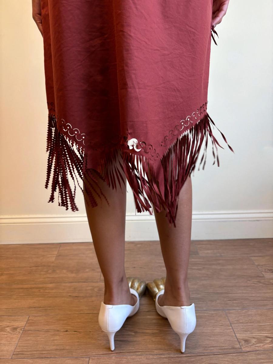 SS 2003 Jean-Paul Gaultier Rust Laser Cut Skirt product image