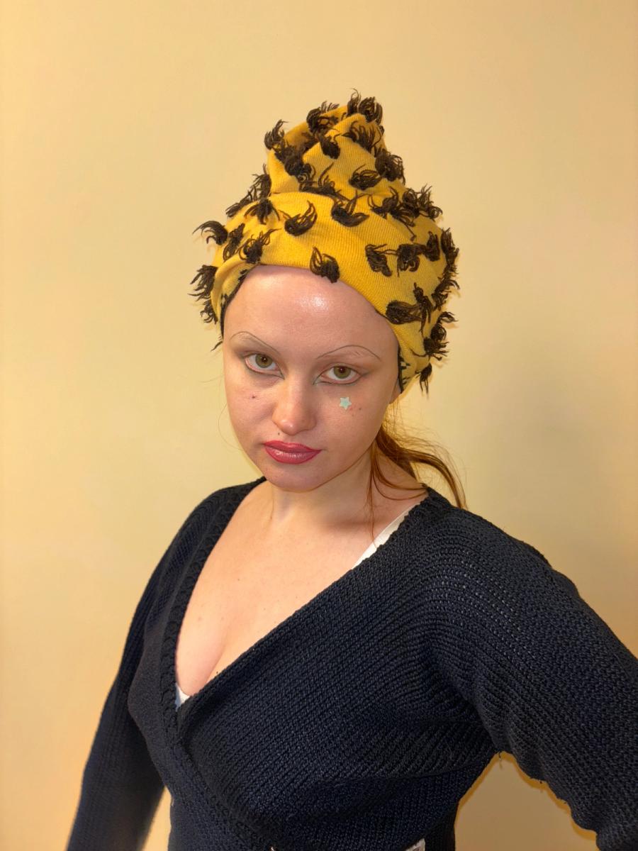 Vivienne Westwood 'Vive La Cocotte' Gold Label Knitwear Cheetah Tufted Hat product image