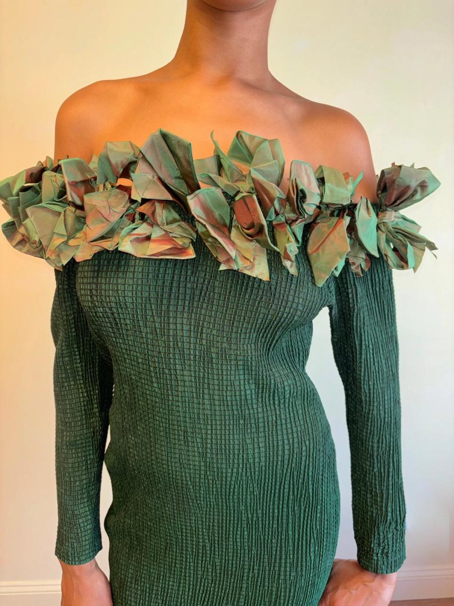 80s Lolita Lempicka Green Bow Dress product image
