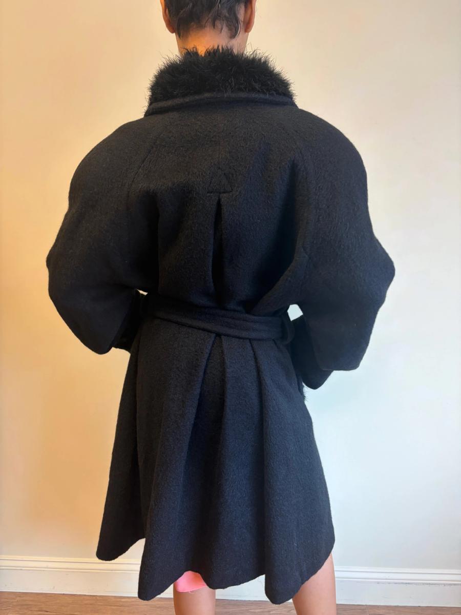 Vintage Chantal Thomass Mohair and Marabou Trench Coat product image