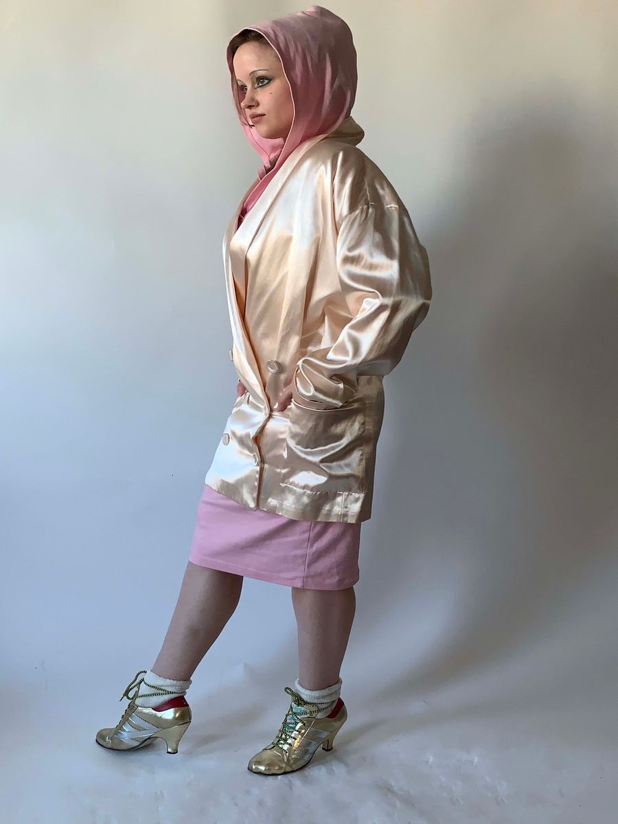 1980s Norma Kamali Slouchy Satin Blazer  product image