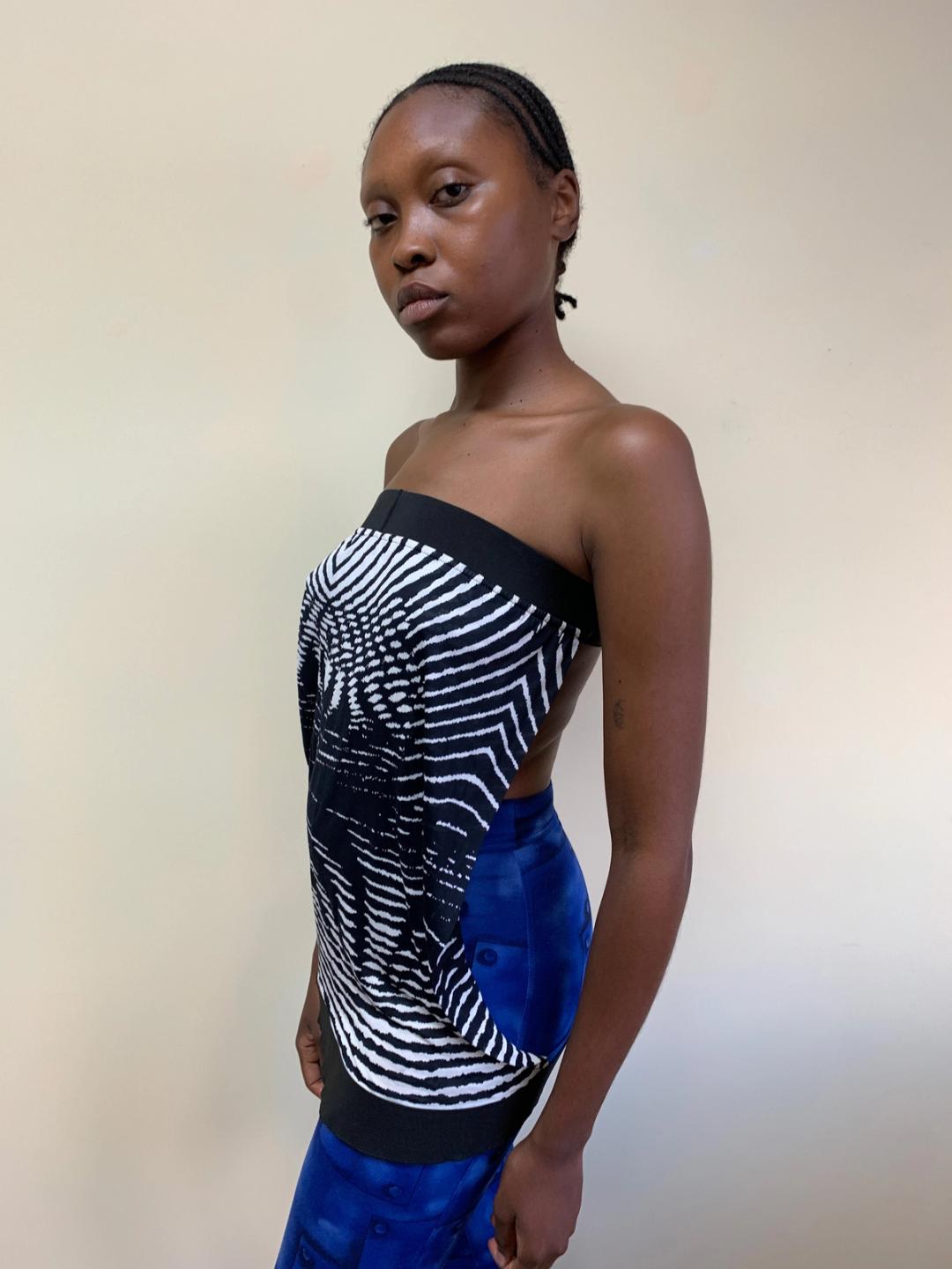 2000s Margiela Zebra Print Cutout Dress 2000s Margiela Zebra Print Cutout Dress