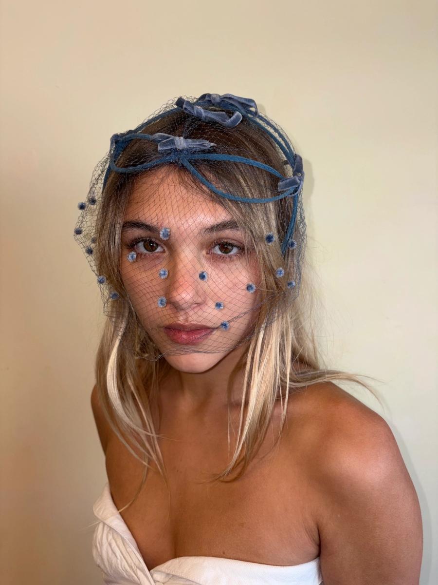 1950s Velvet Dot Net Headpiece product image
