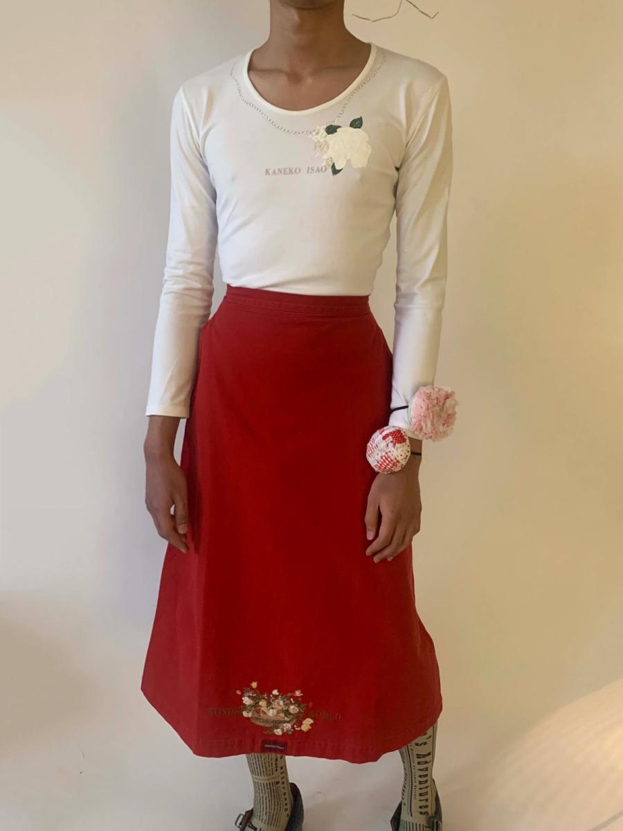 Wonderful World by Kaneko Isao Apron Skirt with Rich Embroidered Basket product image