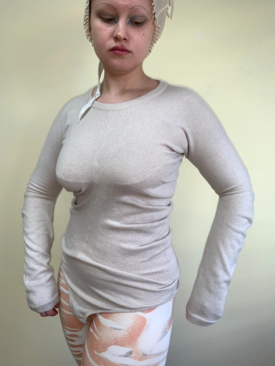 2000s Margiela Scrunched Knit Leotard product image