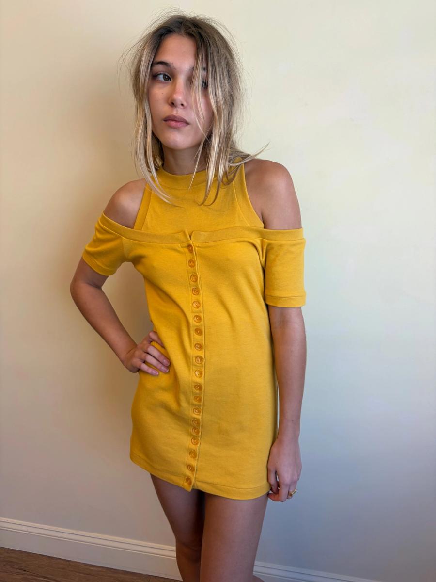 80s Norma Kamali Double Layered Sweat Mini Dress product image