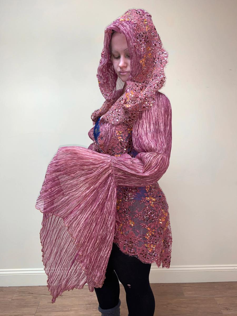 Gaultier Homme Hooded Lamé Jacket with Alençon Lace product image