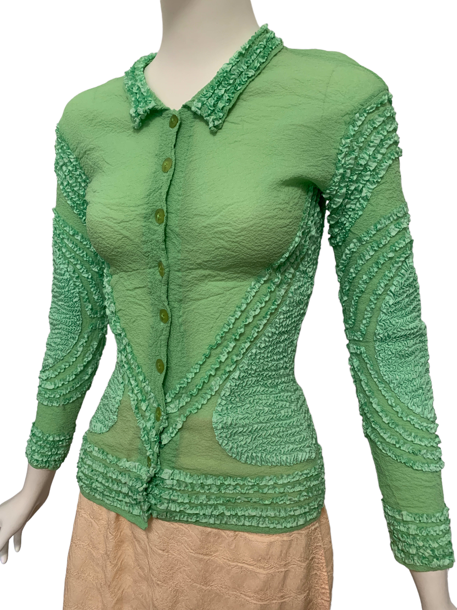 Yoshiki Hishinuma Green Pleated Top product image